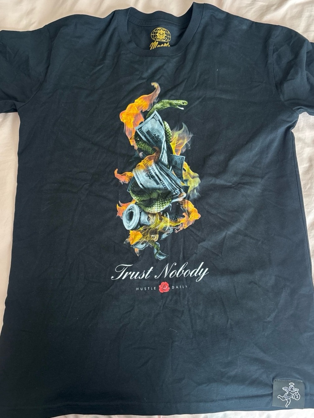 Trust Nobody Black Graphic Tee by